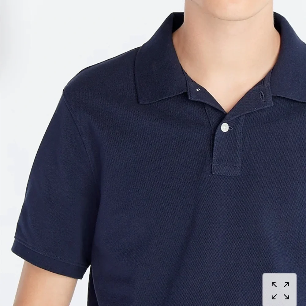 J crew classic pique polo shirt navy blue
